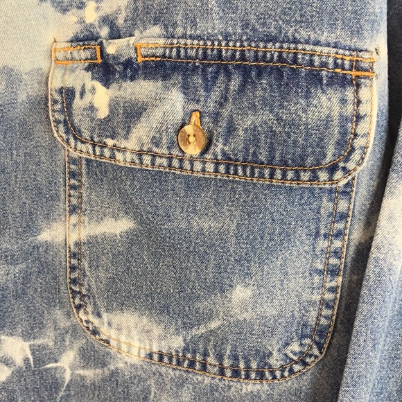 Custom Bleached Big Mac Denim Button Up Shirt XXL - Picture 12 of 14